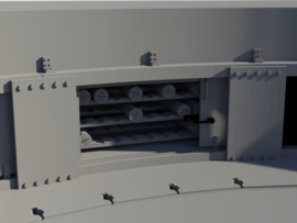 35-073  Flakturm "ZOO" sliding doors and ammunition shelves