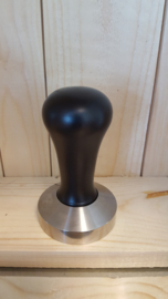 Tamper RVS Competitie 58,5 mm, hout zwart