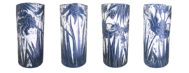 Blue Lily & Palm Large Vase
