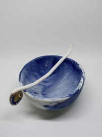 Blue Marble Tea Cup & Pipe Spoon