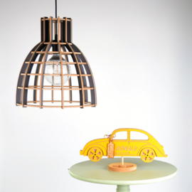 SALE! Houten hanglamp 'Cone' | grijs 30cm