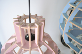 Houten hanglamp 'Globe' | oud rose