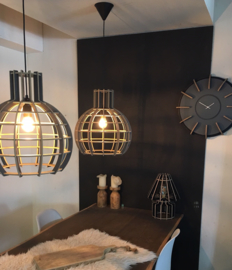 Houten hanglamp 'Globe' | grijs