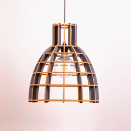 SALE! Houten hanglamp 'Cone' | grijs 30cm