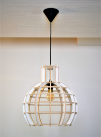 Hanglamp 'Globe' semi white