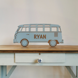 Houten VW bus met naam