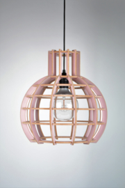 Houten hanglamp 'Globe' | oud rose