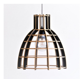 SALE! Houten hanglamp 'Cone' | zwart 30cm