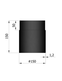 EW150 - 15 cm Zwart Emaille