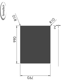 Kachelvloerplaat Rechthoek 80 x 100 cm Zwart