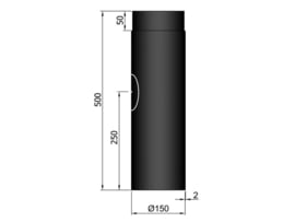 EW150 - 50 cm Zwart met luik