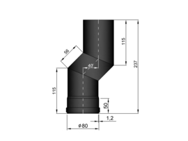 Pelletkachelpijp 80 mm - S-Bocht versleping 40 mm