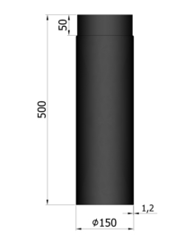 EW150 - 50 cm Zwart Emaille