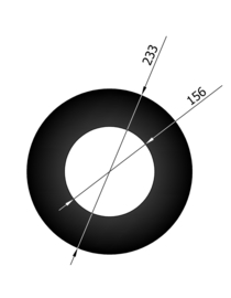 EW150 Rozet smal  Zwart