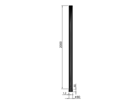 Pelletkachelpijp 80 mm - 200 cm