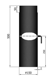 EW150 - 50 cm met smoorklep Zwart
