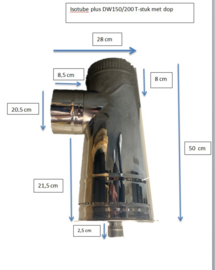 Isotube Plus T-stuk met dop 150/200