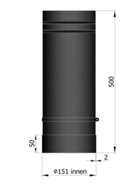 EW150 - 50 cm schuifpijp Zwart
