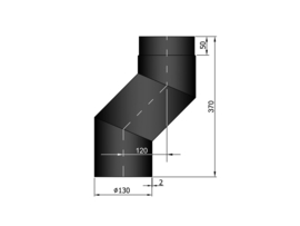 EW130 S-bocht versleping 12 cm Zwart
