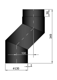 EW130 S-bocht versleping 10 cm Zwart