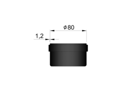 Pelletkachelpijp 80 mm - Dop voor T-stuk