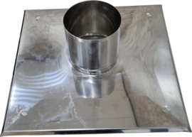 Afdekplaat onder/boven  RVS 100 mm