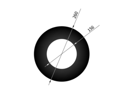 EW150 Rozet  Zwart - 26 cm