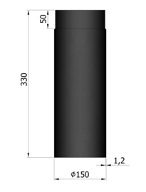 EW150 - 33 cm Zwart Emaille