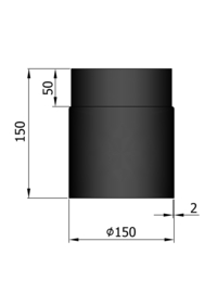 EW150 - 15 cm Zwart