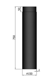 EW150 - 75 cm Zwart