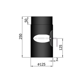 EW125 - 25 cm met smoorklep  Zwart