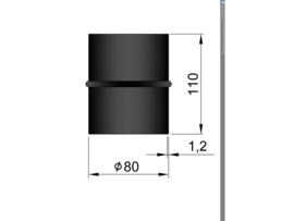 Pelletkachelpijp 80 mm - Mof/sok  Male