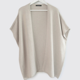 Mouwloos vest Cosy Cardigan, Sandshell, S/M, SjaalMania