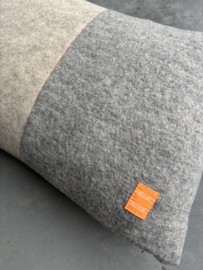 Kussen wol, beige - grijs, MLM Made, 60 x 40 cm