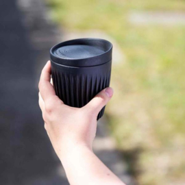 Huskee cup met deksel, 8oz/240ml, kleur charcoal