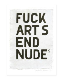 Mini art print A5, Fuck Art Send Nude, My Deer Art