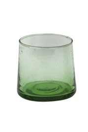 Coneshaped glas, mondgeblazen, traditional groen