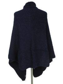 Big wrap bouclé, navy blauw, SjaalMania