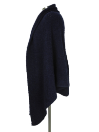 Big wrap bouclé, navy blauw, SjaalMania