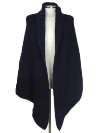 Big wrap bouclé, navy blauw, SjaalMania