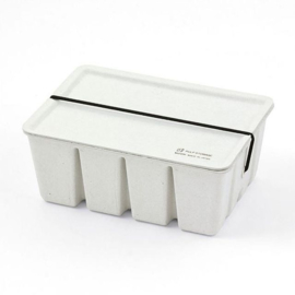 Pulp card box, verkrijgbaar in wit, beige en grijs, Midori