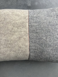 Kussen wol, beige - grijs, MLM Made, 60 x 40 cm