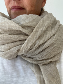 Sjaal van 100% wol, beige mêlee