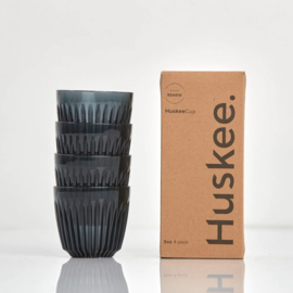Huskee cup renew, espresso, 3oz/90ml, 4-pack, transparant smoke