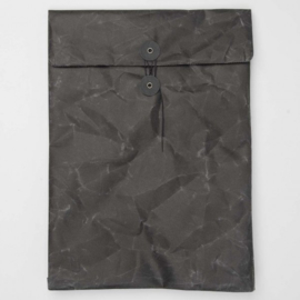 Paper string & button close envelop-hoes, kleur zwart