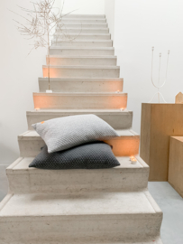 Kussen knitted, stone, lichtgrijs, MLM Made