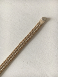 Armband type 'stripes' naturel met zilver, Ibu Jewels