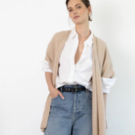 Mouwloos vest Cosy Cardigan, Sandshell, S/M, SjaalMania
