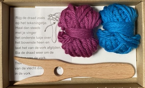Knitting Fork with Wool