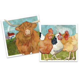 Emma Ball - Mini Card pack of 10 - Felted Farm